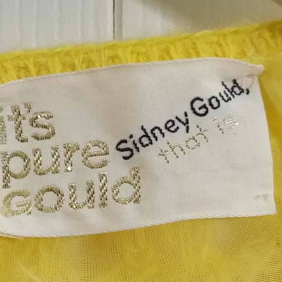 Vintage Sidney Gould Yellow 50% mohair/50% Creslan Knit Sweater - Picture 3 of 7